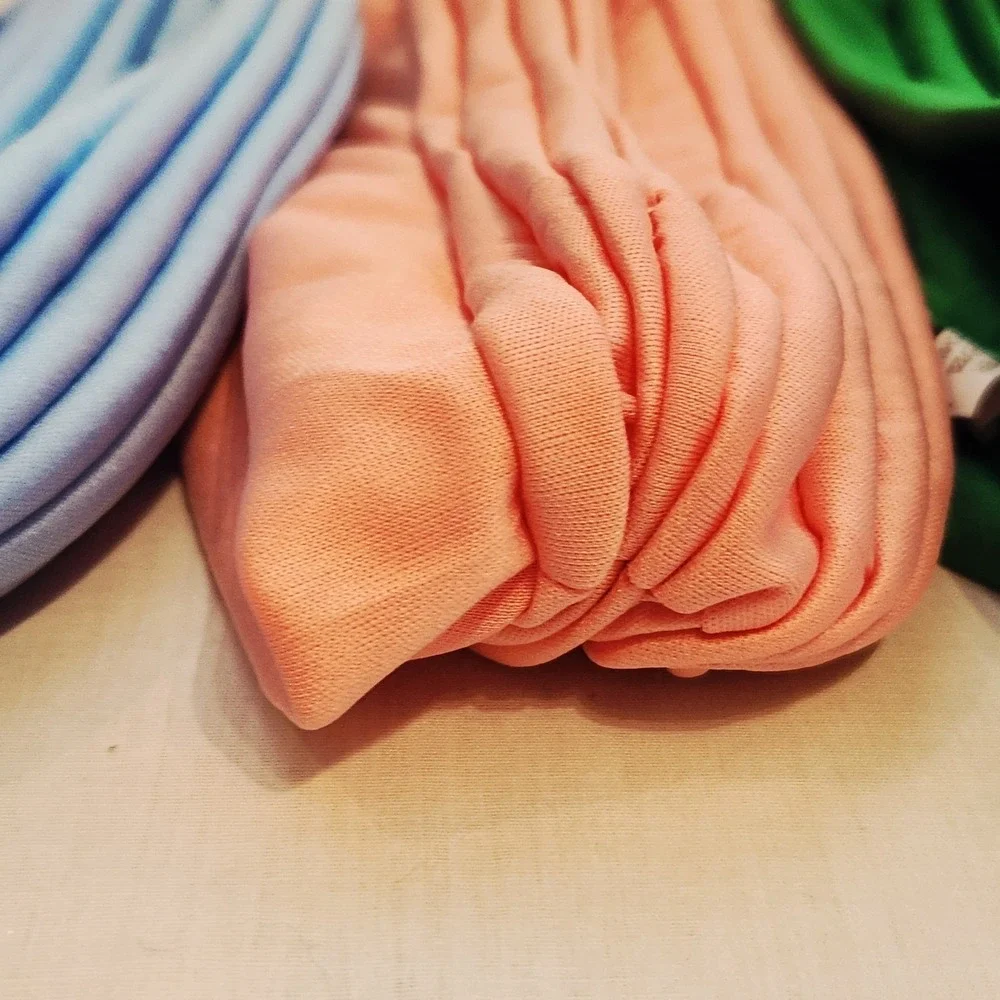 Set of 6 Crinkle Twist Ribbed Turban Headwraps Chemo Caps Polyester Accessory